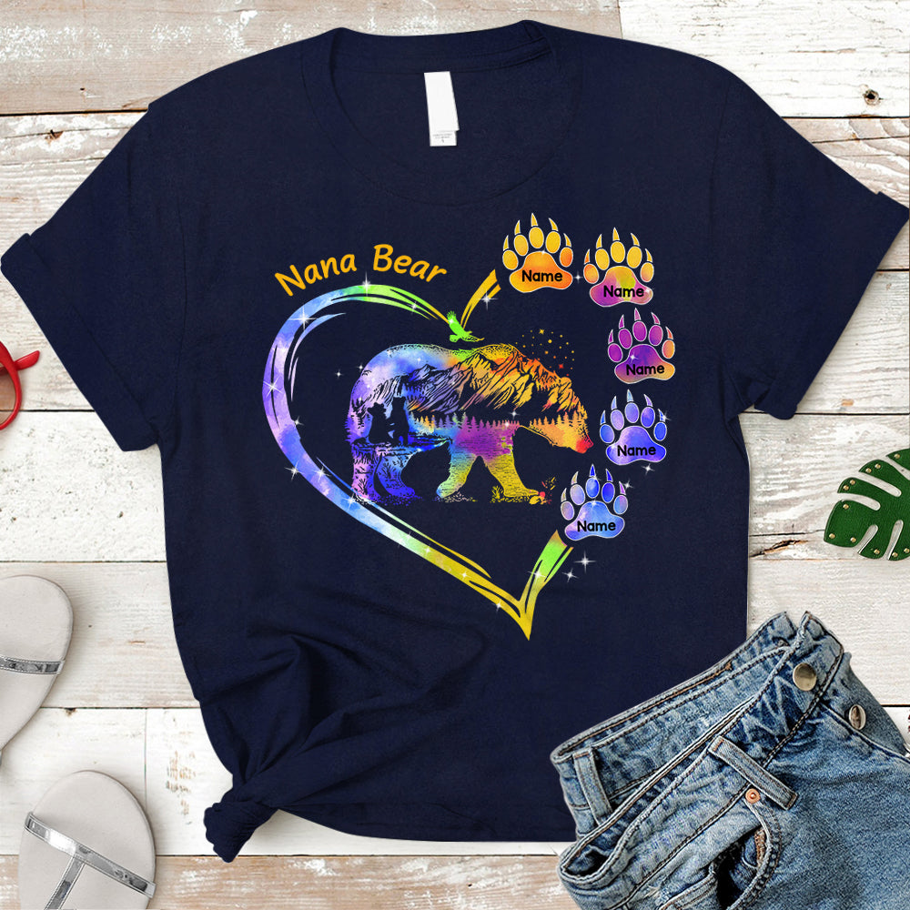 Personalized Grandma Bear T-Shirt, Nickname & Grandkid's Names Can Be Changed