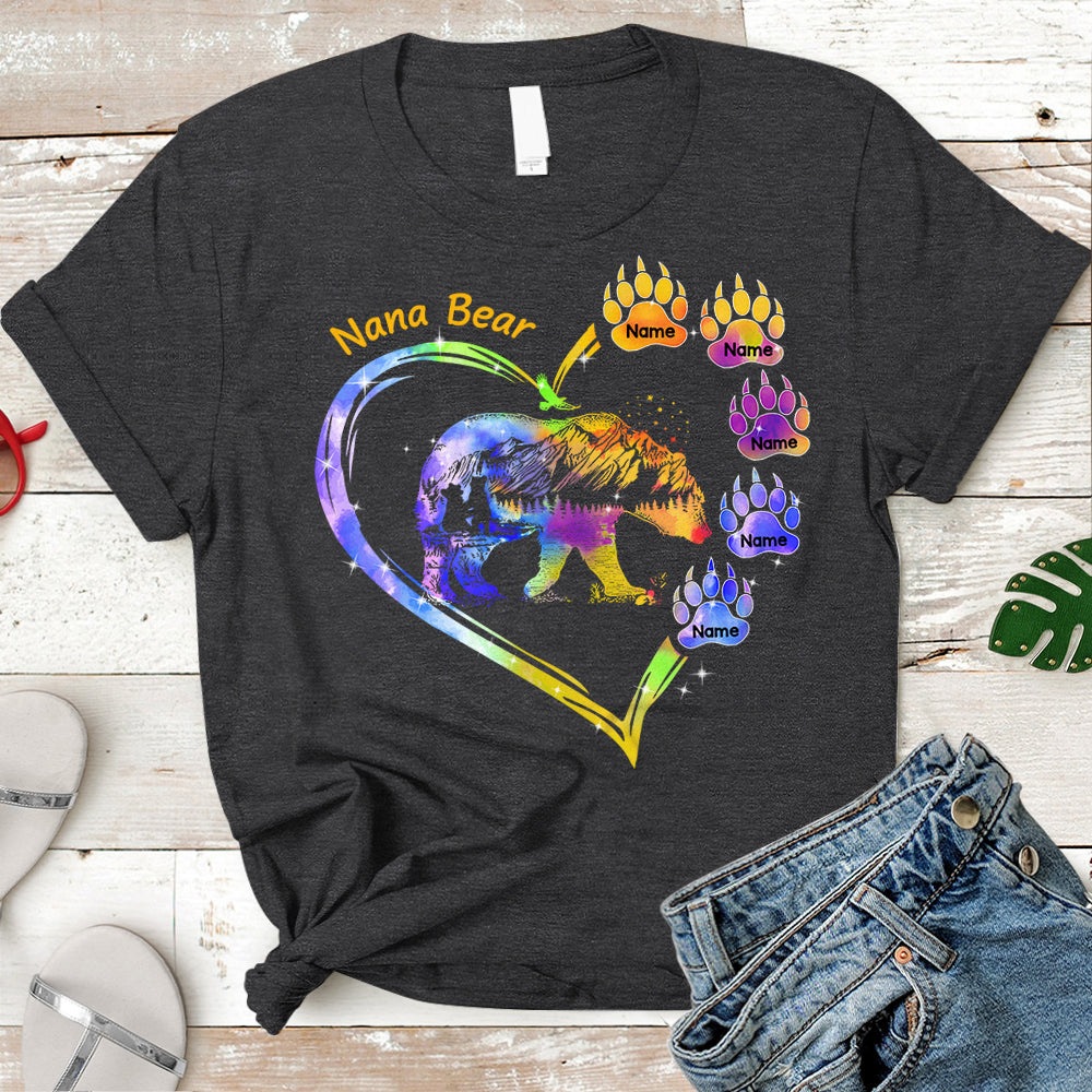 Personalized Grandma Bear T-Shirt, Nickname & Grandkid's Names Can Be Changed