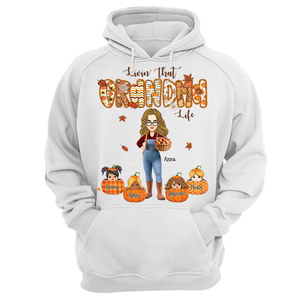 Living That Grandma Life - Personalized Autumn Shirt Family Gifts For Grandma NA04 Li29