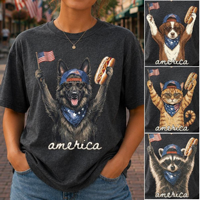 Personalized Dog Cat Photo T-Shirt – Patriotic USA Gift Shirt