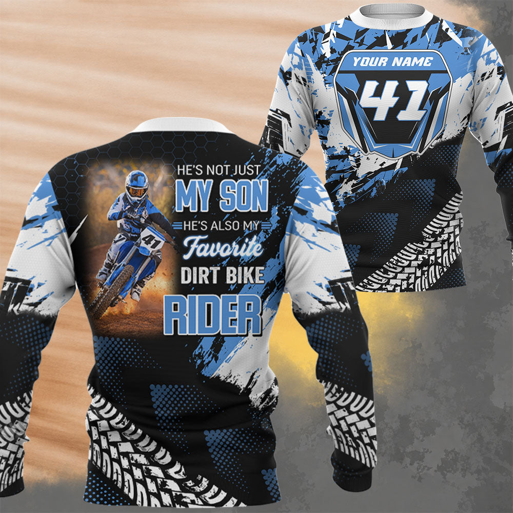 He Is Not Just My Son He Is Also My Favorite Dirt Bike Rider Shirt - Gift For Motocross Mom Dad Family A2110 Pt99