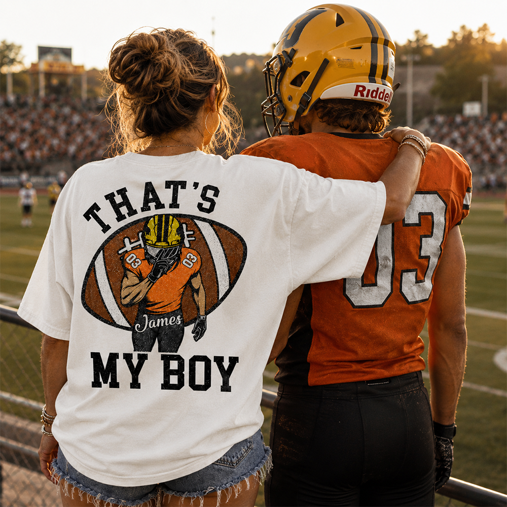 vThat’s My Boy Personalized Football Mom Football Grandma Shirt Gift For Sport Family T1807 Hv01