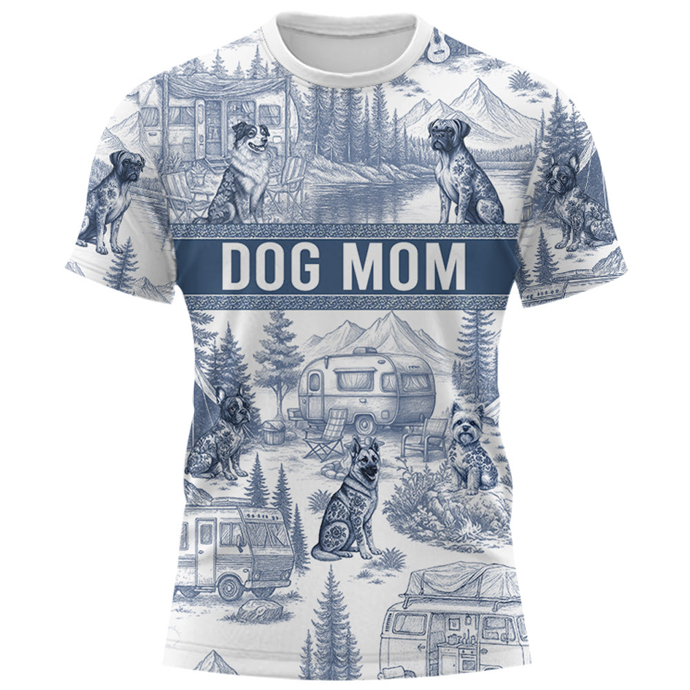 Custom Camping Dog Lovers Toile De Jouy Style, Personalized All Over Print Shirt T1807 Do99