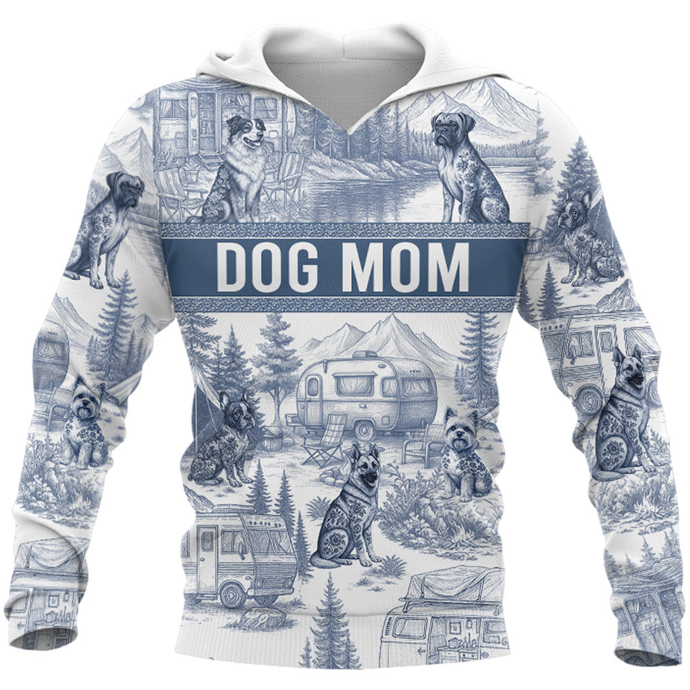Custom Camping Dog Lovers Toile De Jouy Style, Personalized All Over Print Shirt T1807 Do99