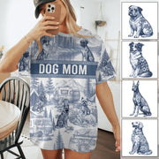 Custom Camping Dog Lovers Toile De Jouy Style, Personalized All Over Print Shirt T1807 Do99