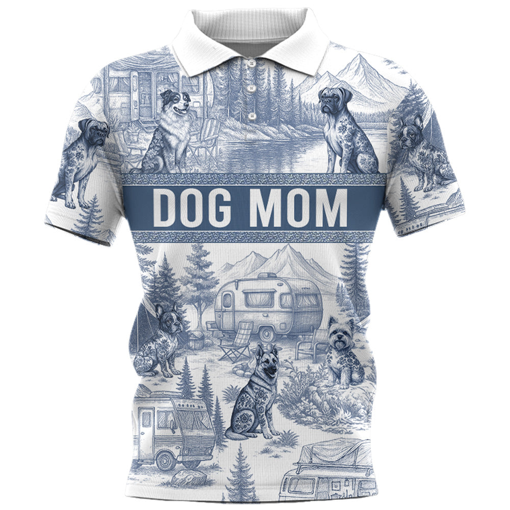 Custom Camping Dog Lovers Toile De Jouy Style, Personalized All Over Print Shirt T1807 Do99