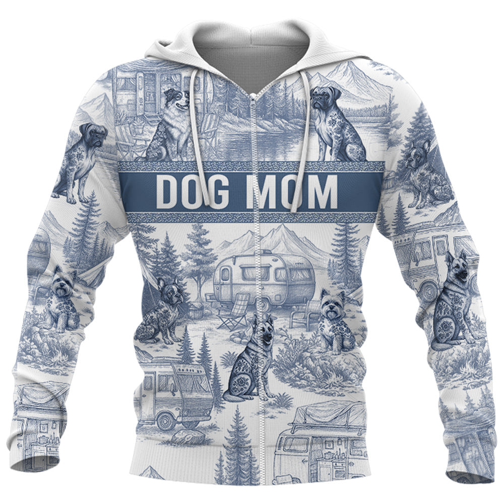 Custom Camping Dog Lovers Toile De Jouy Style, Personalized All Over Print Shirt T1807 Do99