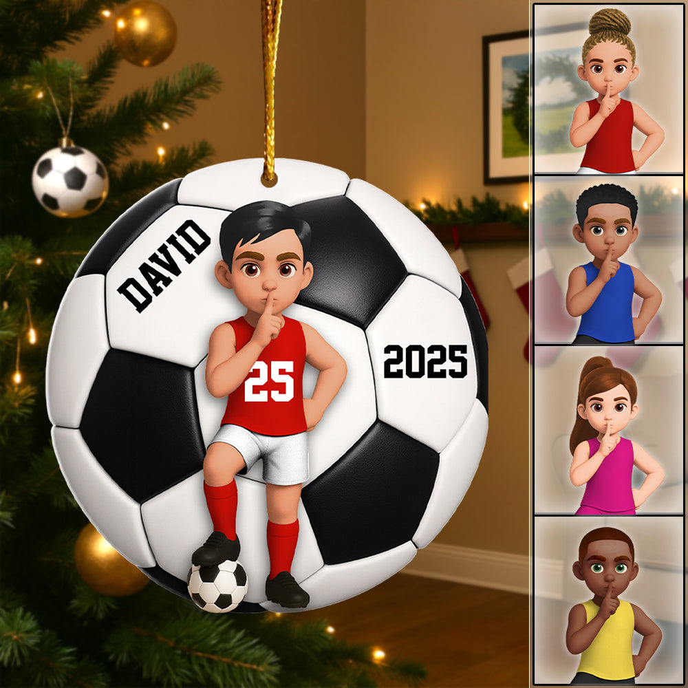 Personalized Soccer Player Ornament, Gift For Sport Lover, Soccer Team Gift, Soccer Senior Christmas Gift, Sport Fan Ornament Hv01