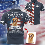 Custom Dog Photo 250 Years Of America Anniversary Independence Day 2026 Shirt T1807 Do99