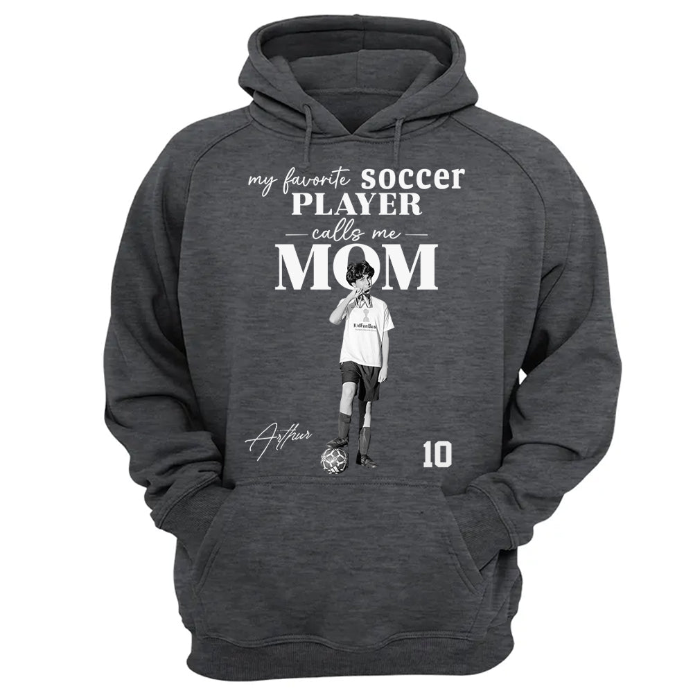 Personalized My Favorite Soccer Player Calls me Mom Washed Tee Retro Bootleg Shirt For Soccer Players T24