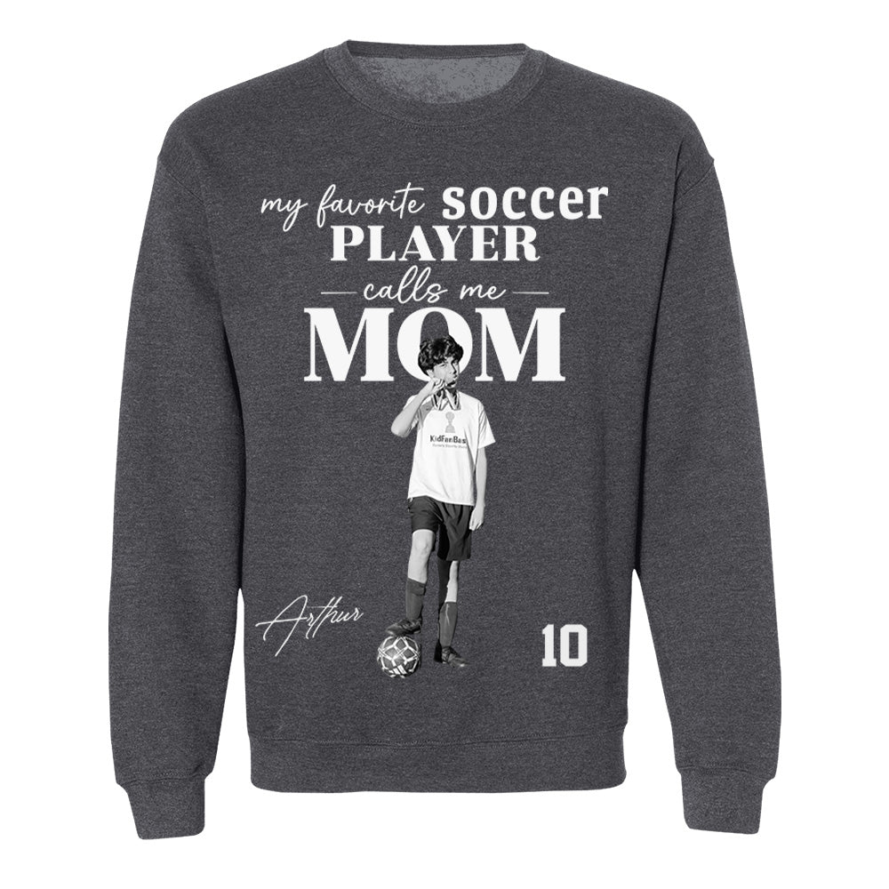 Personalized My Favorite Soccer Player Calls me Mom Washed Tee Retro Bootleg Shirt For Soccer Players T24