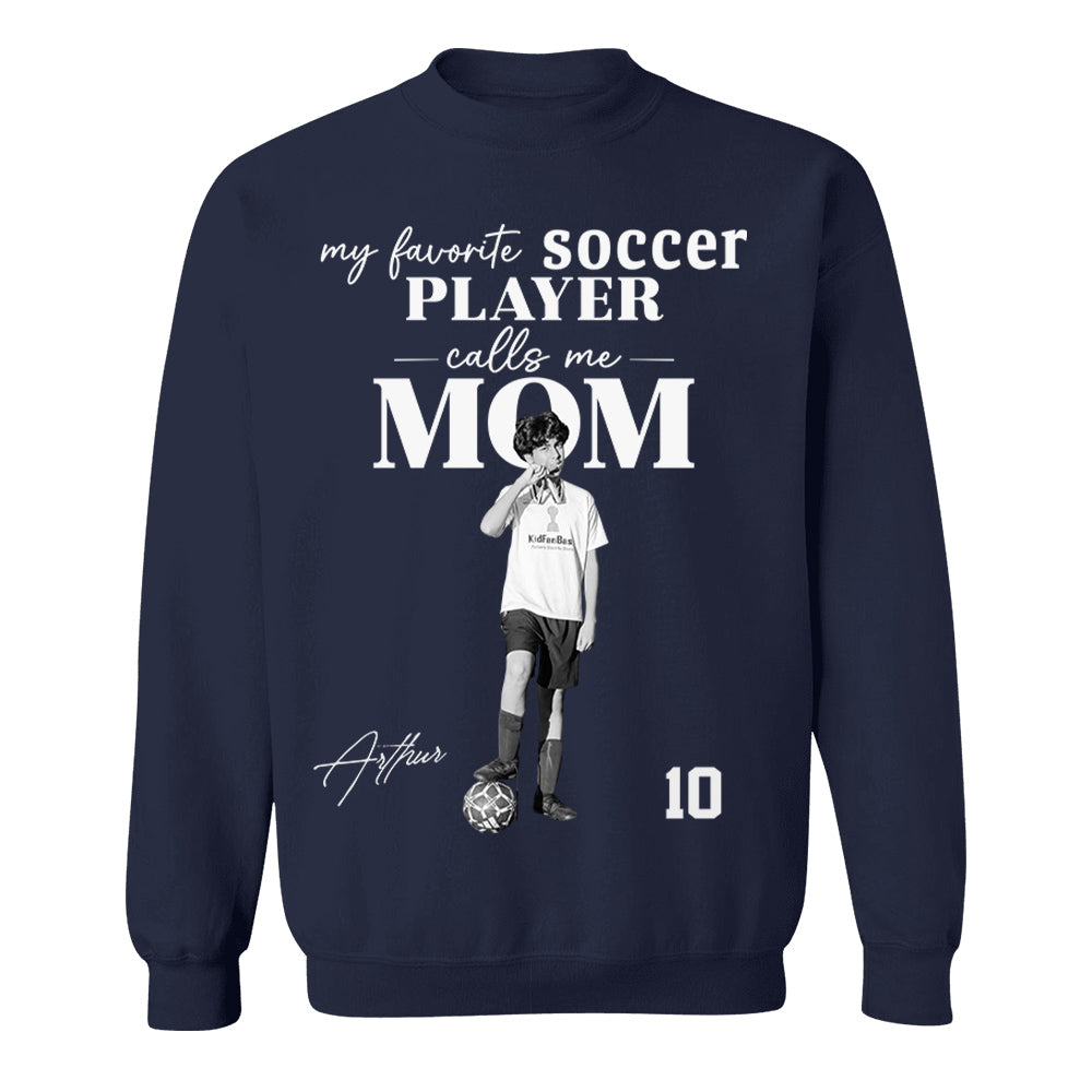 Personalized My Favorite Soccer Player Calls me Mom Washed Tee Retro Bootleg Shirt For Soccer Players T24