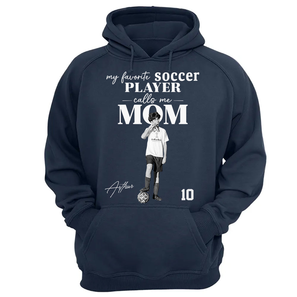 Personalized My Favorite Soccer Player Calls me Mom Washed Tee Retro Bootleg Shirt For Soccer Players T24