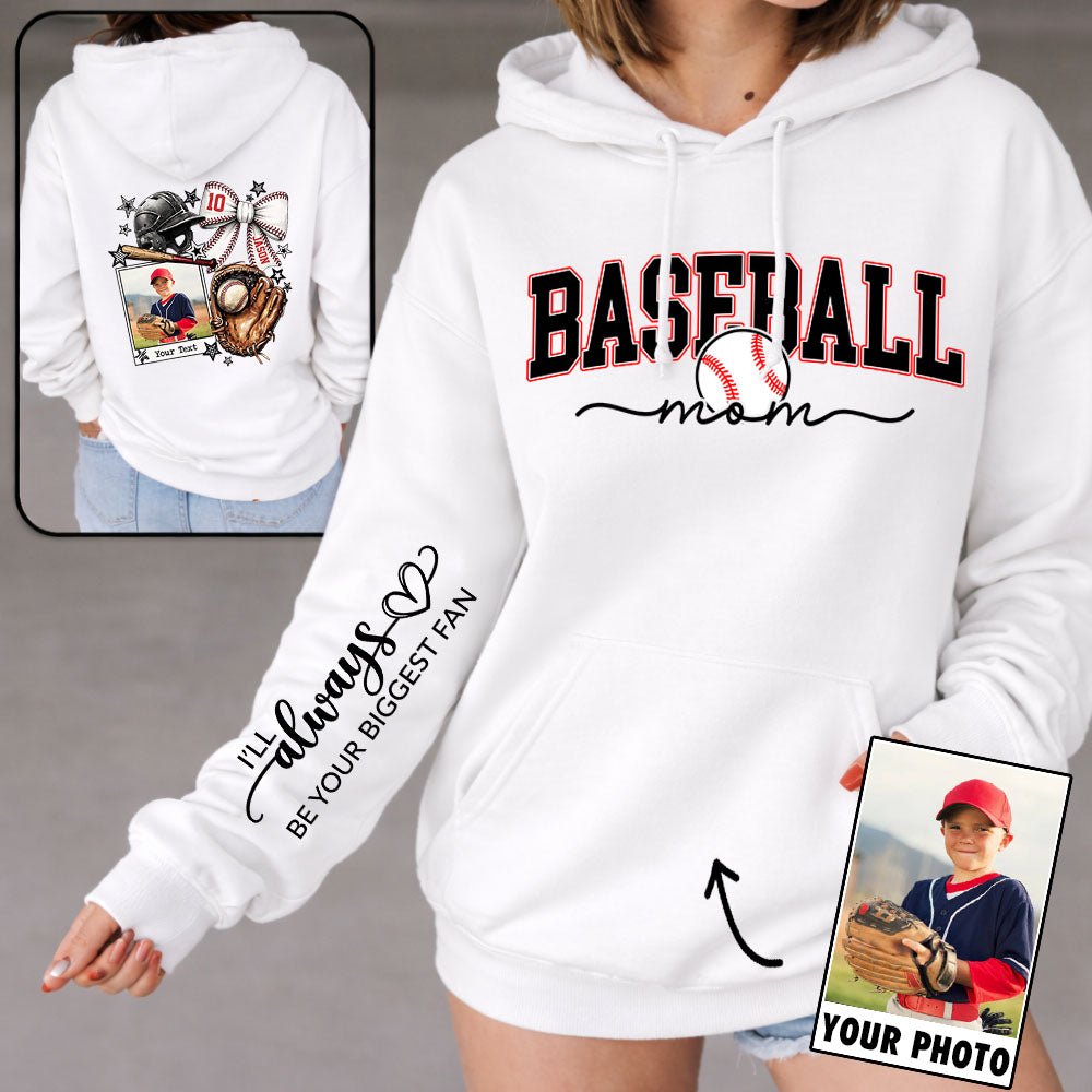 Baseball Mom - Custom Photo Baseball Shirt - Baseball Mom, Dad, Family Shirt T1807