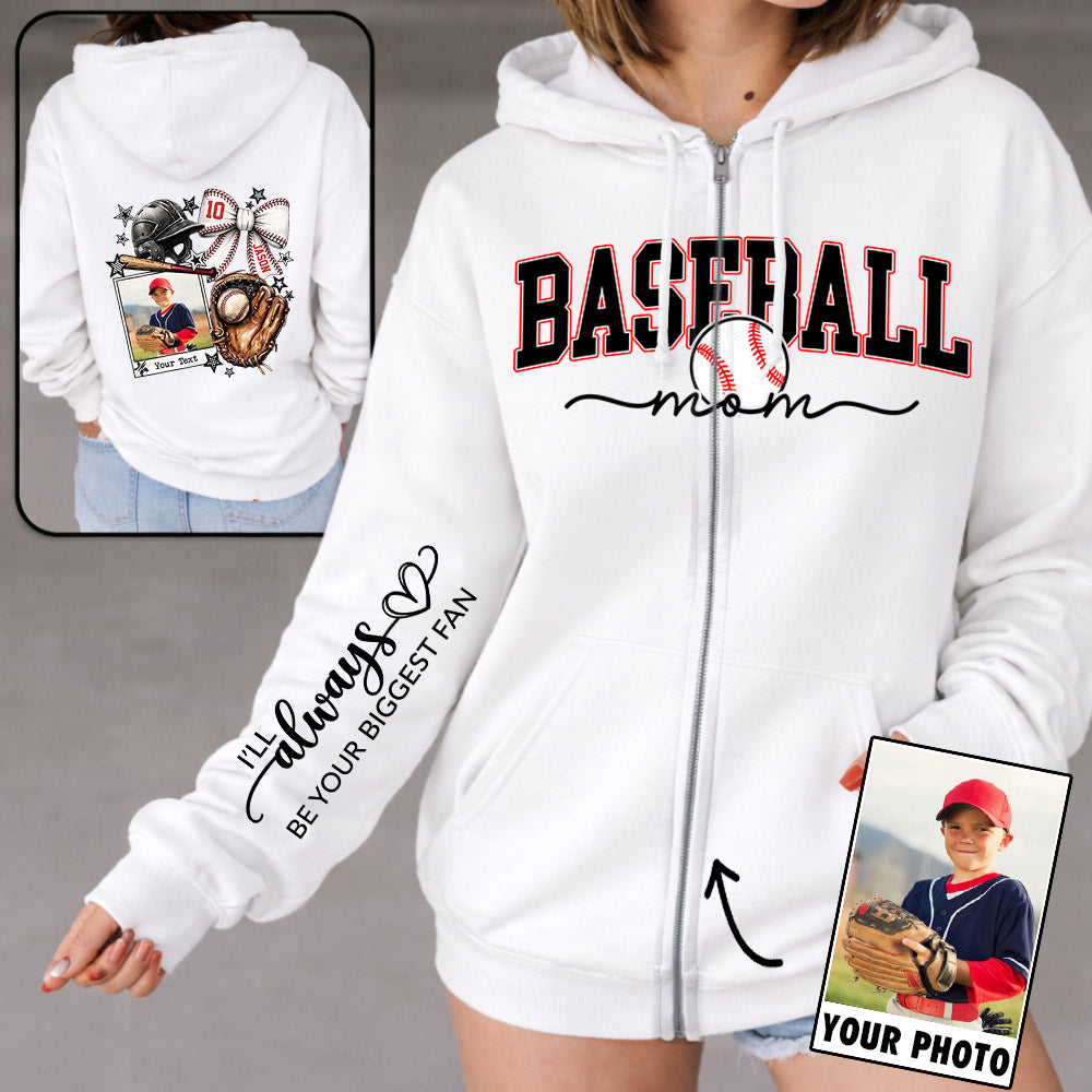 Baseball Mom - Custom Photo Baseball Shirt - Baseball Mom, Dad, Family Shirt T1807