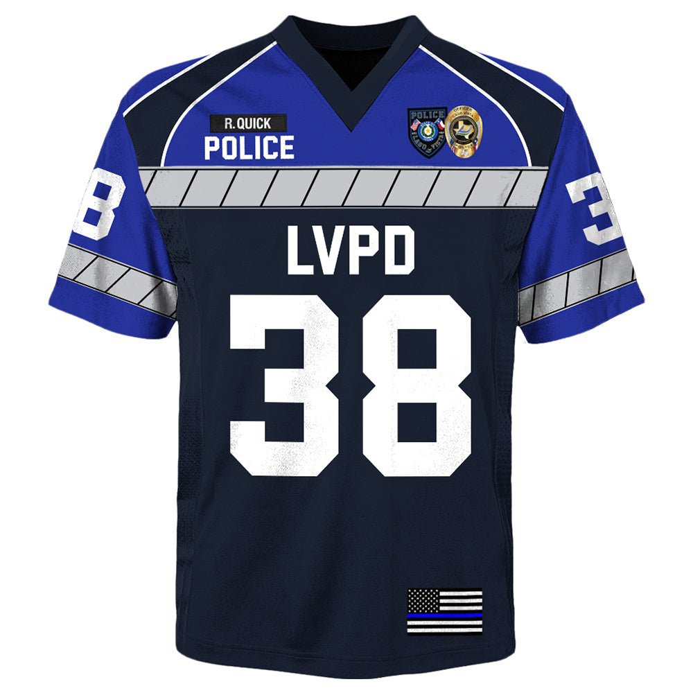 Police Officer United States Uniform Football Jersey Custom Name Dept Name Number H2511