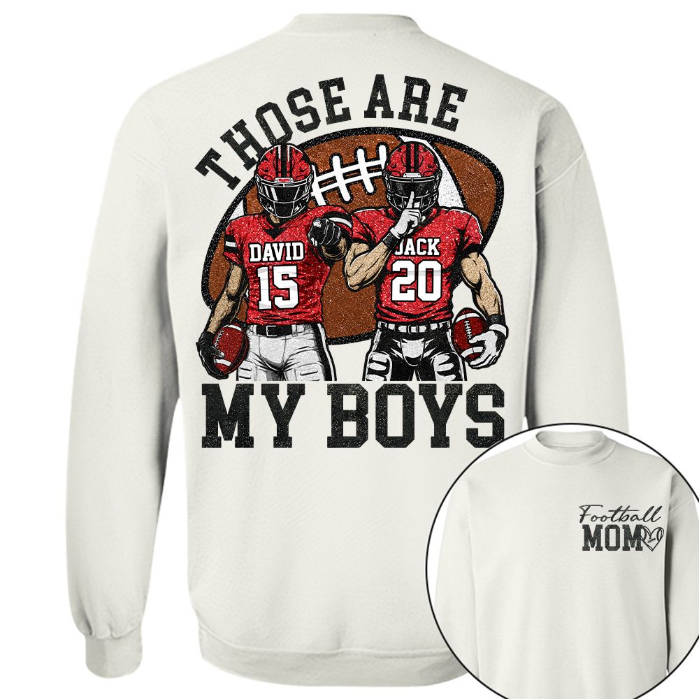 Personalized Football Mom Shirt, Those Are My Boy Sweatshirt, Football Kids Game Day Tee, Retro Cheer Mom Tee Vr2 Na02 Hv01