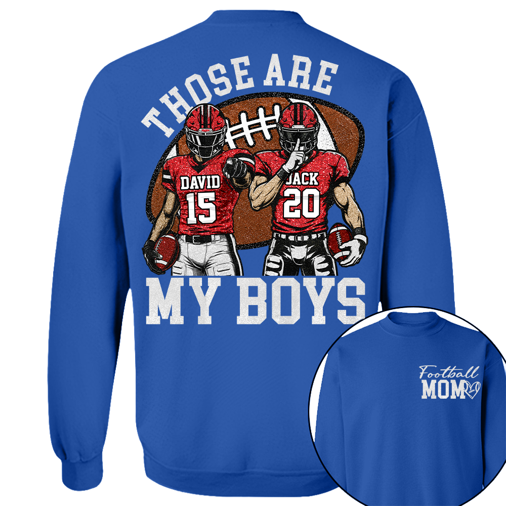 Personalized Football Mom Shirt, Those Are My Boy Sweatshirt, Football Kids Game Day Tee, Retro Cheer Mom Tee Vr2 Na02 Hv01