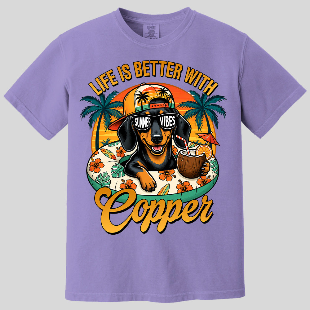 Life Is Better With A Dog, Custom Upload Photo Funny Summer Beach Vacation Shirt T1807 Pt99