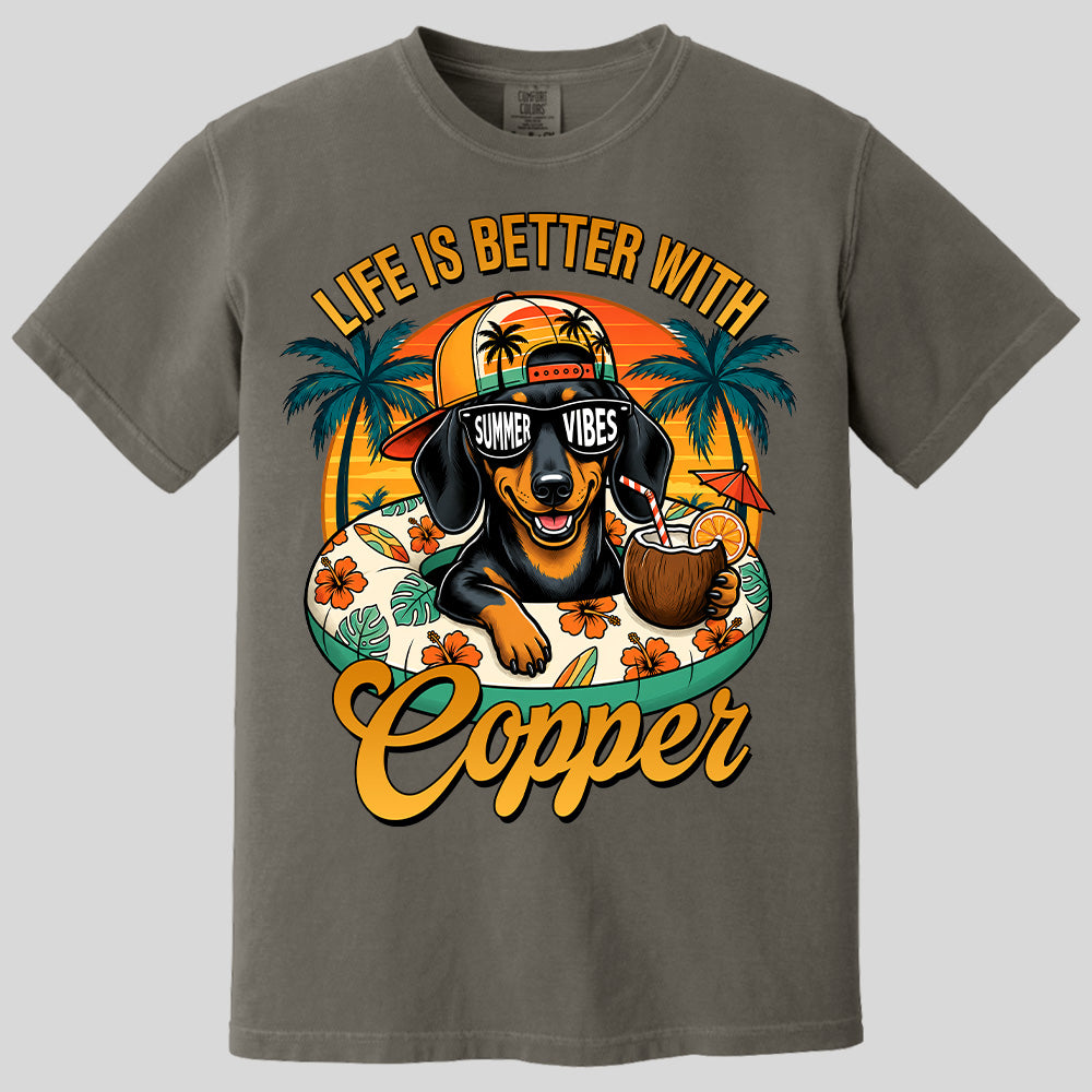 Life Is Better With A Dog, Custom Upload Photo Funny Summer Beach Vacation Shirt T1807 Pt99