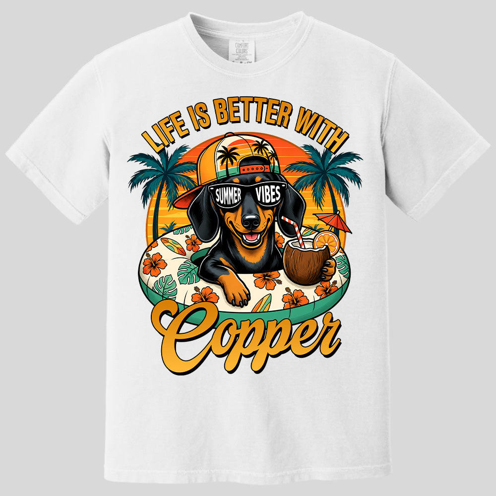 Life Is Better With A Dog, Custom Upload Photo Funny Summer Beach Vacation Shirt T1807 Pt99