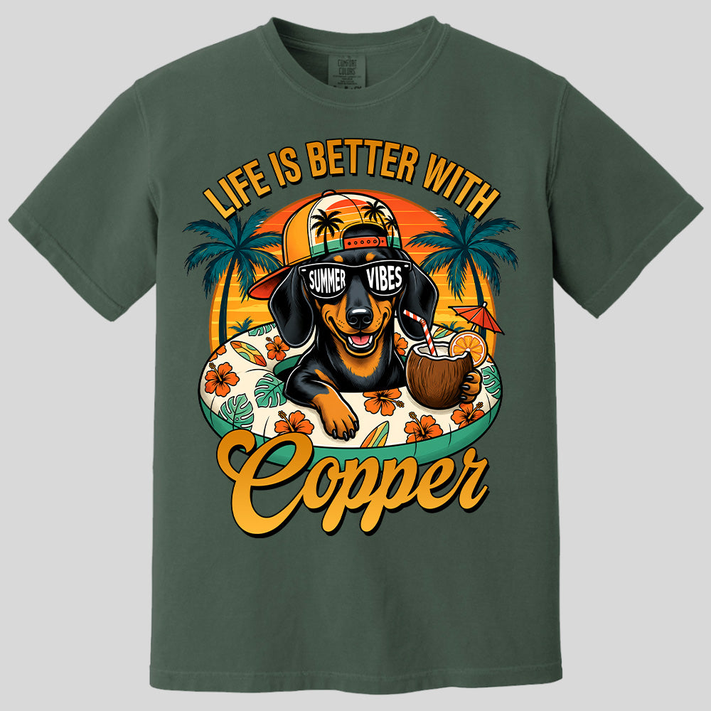 Life Is Better With A Dog, Custom Upload Photo Funny Summer Beach Vacation Shirt T1807 Pt99