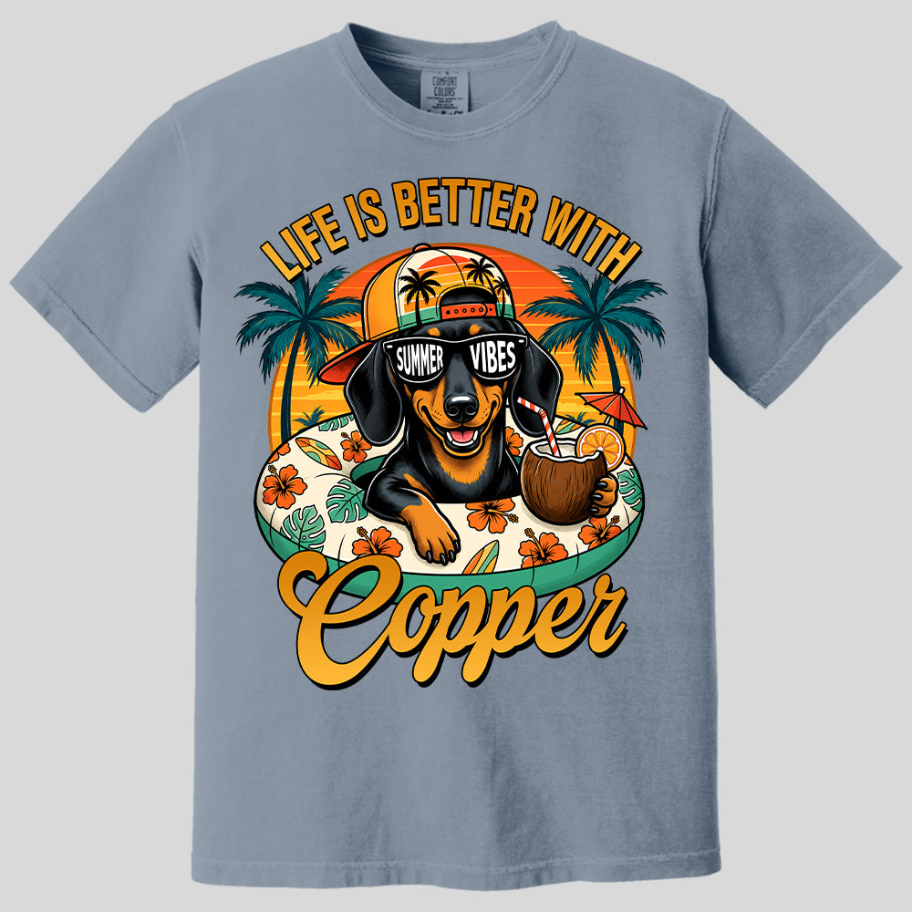Life Is Better With A Dog, Custom Upload Photo Funny Summer Beach Vacation Shirt T1807 Pt99