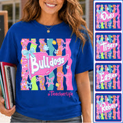 Personalized Mascot Spirit Shirt, Custom Team Name Bow Pennant Tee, Colorful School Spirit Teacher T-Shirt T24