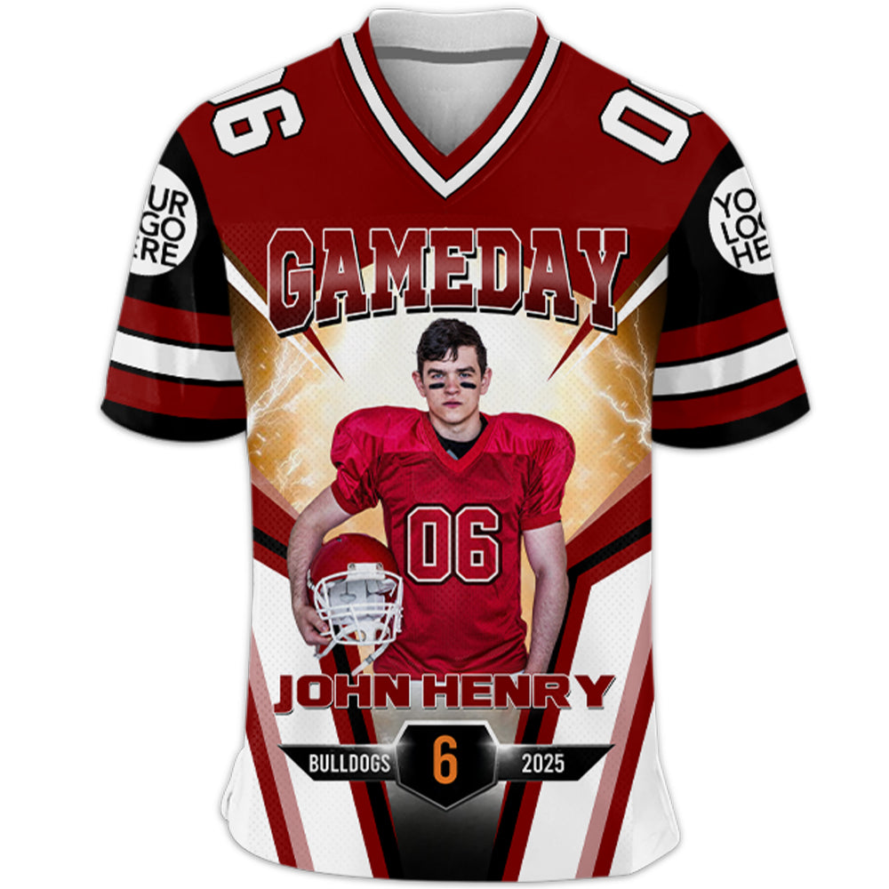 Custom Photo Gameday Football Personalized All Over Print Football Jersey For Football Mom Grandma Sport Family Tu24 Hv01