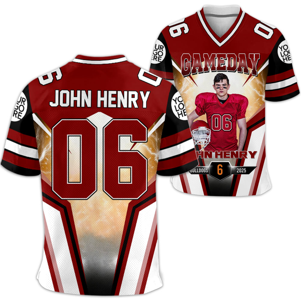 Custom Photo Gameday Football Personalized All Over Print Football Jersey For Football Mom Grandma Sport Family Tu24 Hv01