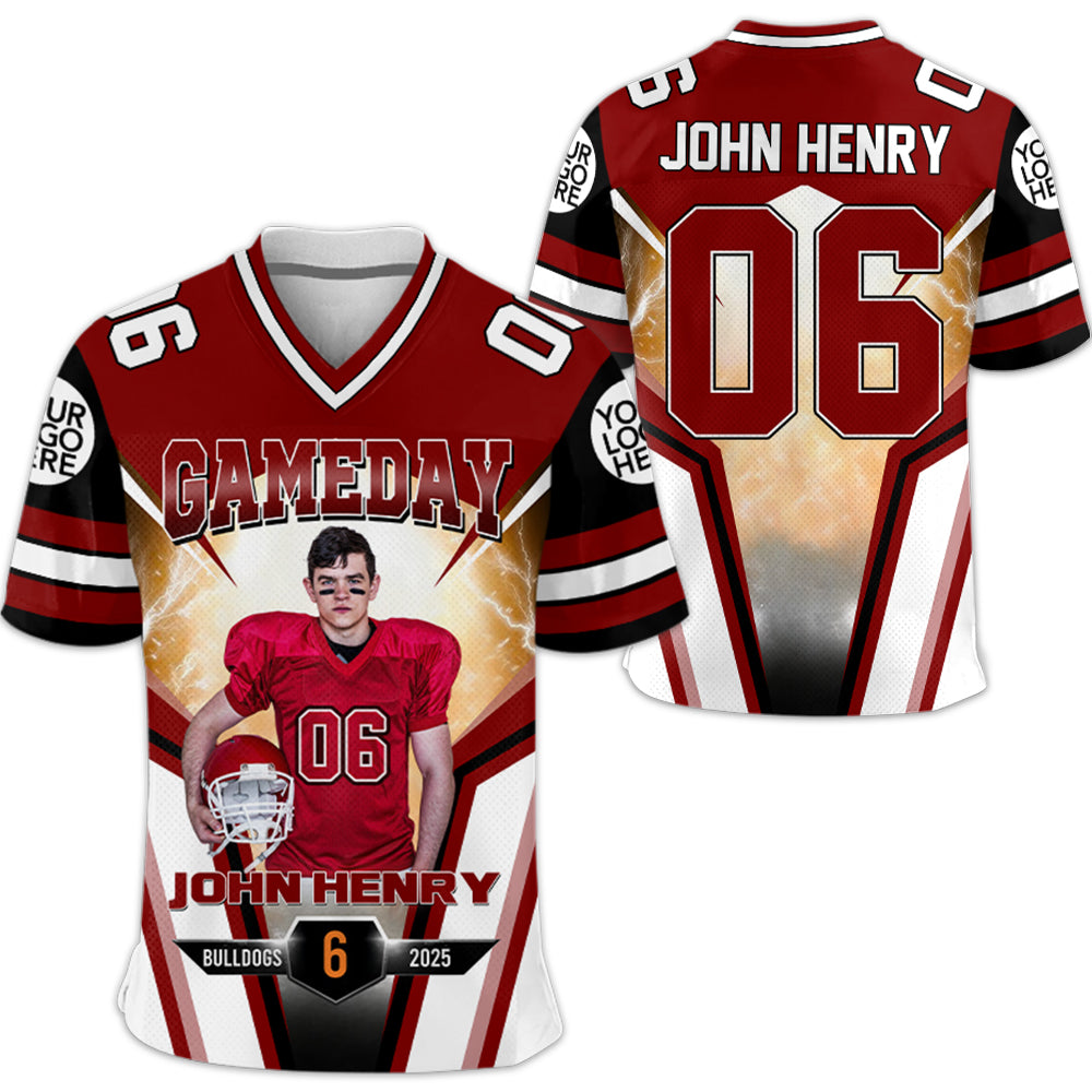 Custom Photo Gameday Football Personalized All Over Print Football Jersey For Football Mom Grandma Sport Family Tu24 Hv01