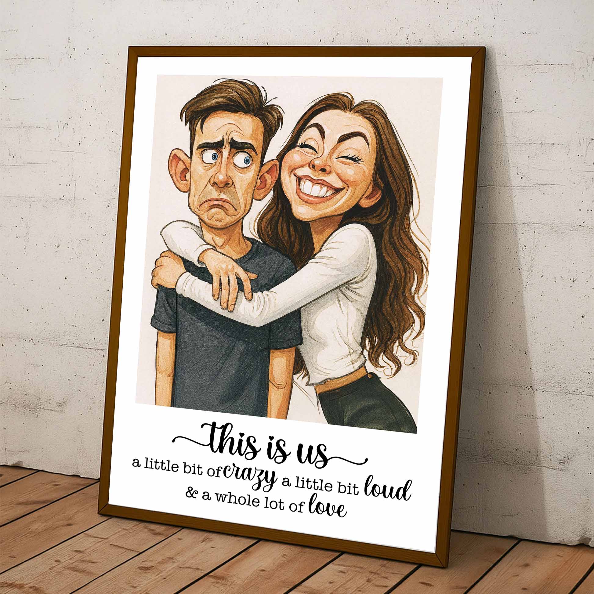 Custom Photo Poster Gifts For Couple - Personalized Upload Photo Caricature Canvas Print Pt99