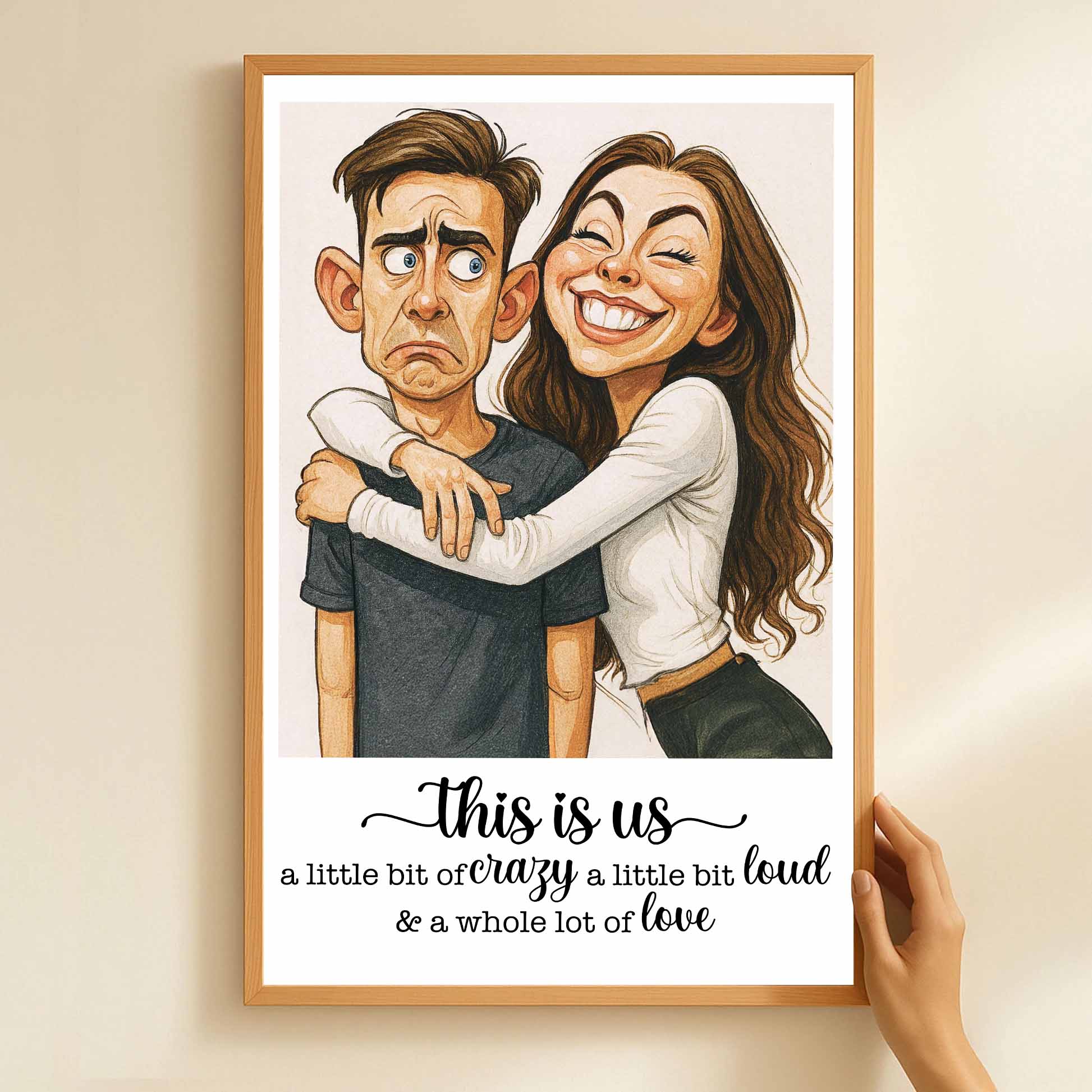 Custom Photo Poster Gifts For Couple - Personalized Upload Photo Caricature Canvas Print Pt99