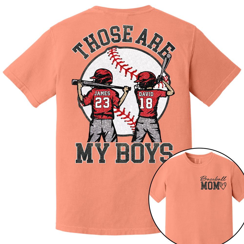 Personalized Baseball Mom Shirt, Those Are My Boy Sweatshirt, Baseball Kids Game Day Tee, Retro Cheer Mom Tee Hv01