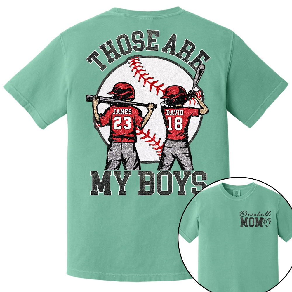 Personalized Baseball Mom Shirt, Those Are My Boy Sweatshirt, Baseball Kids Game Day Tee, Retro Cheer Mom Tee Hv01