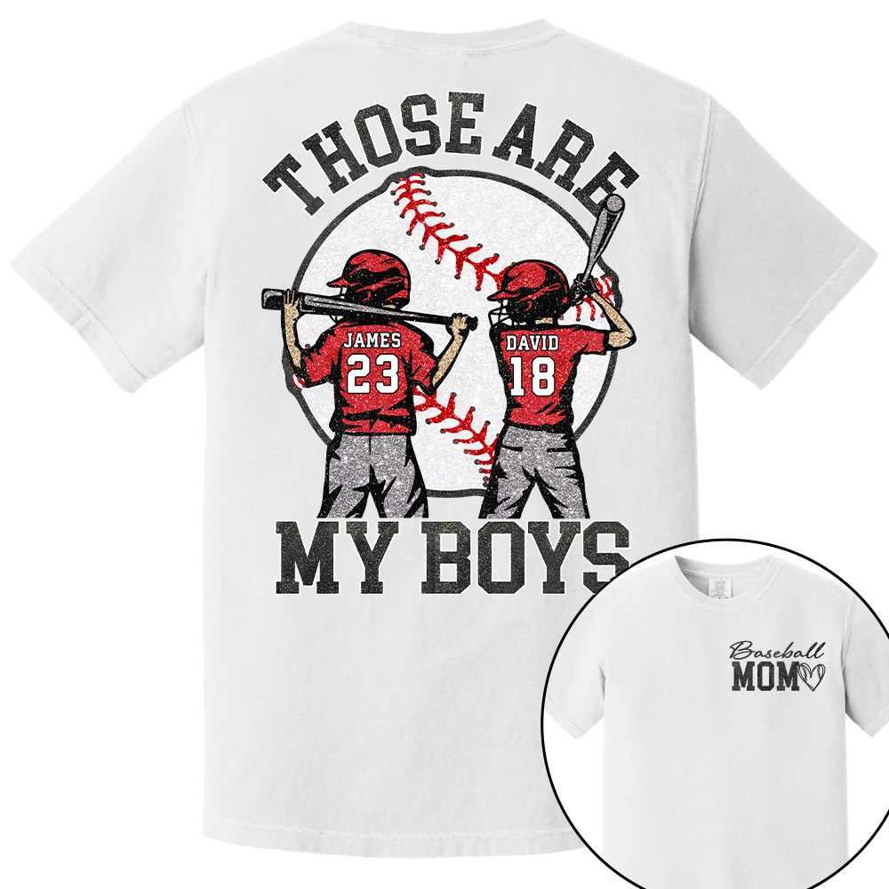Personalized Baseball Mom Shirt, Those Are My Boy Sweatshirt, Baseball Kids Game Day Tee, Retro Cheer Mom Tee Hv01