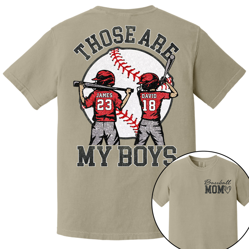 Personalized Baseball Mom Shirt, Those Are My Boy Sweatshirt, Baseball Kids Game Day Tee, Retro Cheer Mom Tee Hv01