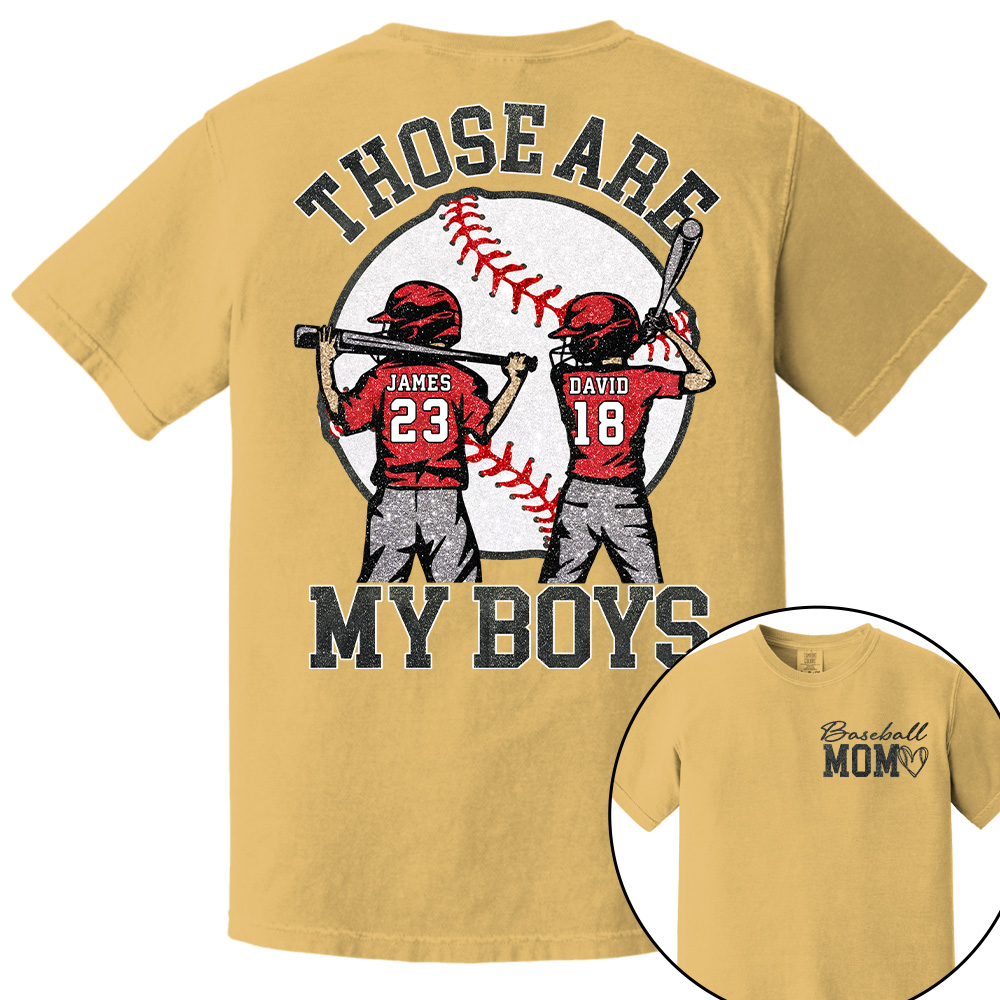 Personalized Baseball Mom Shirt, Those Are My Boy Sweatshirt, Baseball Kids Game Day Tee, Retro Cheer Mom Tee Hv01