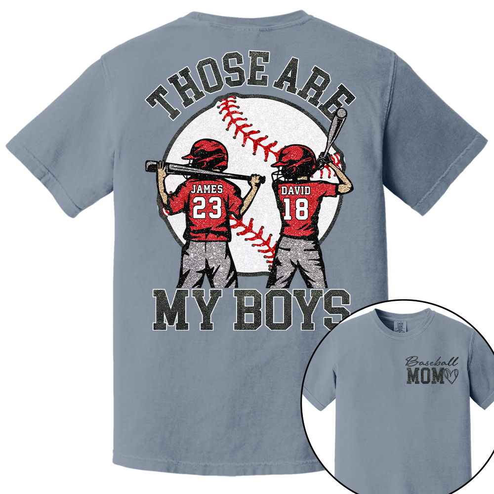 Personalized Baseball Mom Shirt, Those Are My Boy Sweatshirt, Baseball Kids Game Day Tee, Retro Cheer Mom Tee Hv01