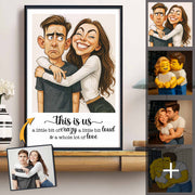 Custom Photo Poster Gifts For Couple - Personalized Upload Photo Caricature Canvas Print Pt99