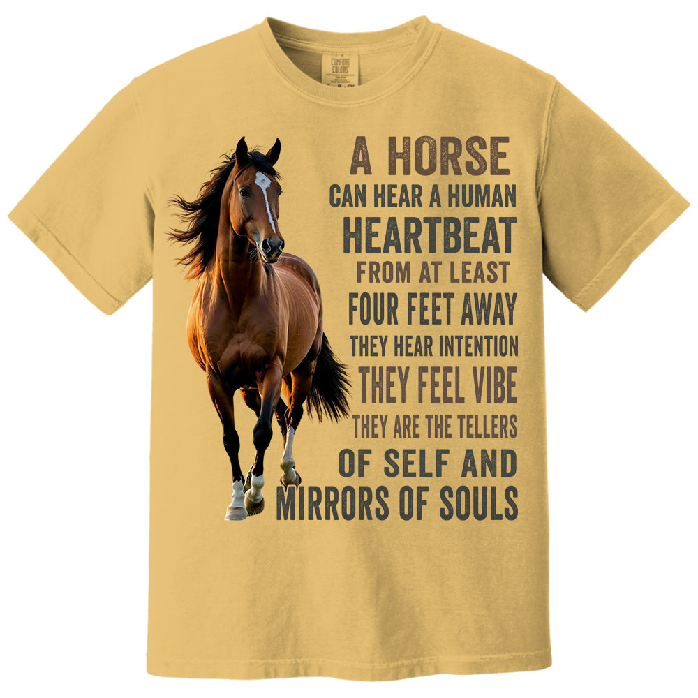 Custom Upload Photo Horse A Horse Can Hear A Human Heartbeat Shirt For Horse Lovers Li29