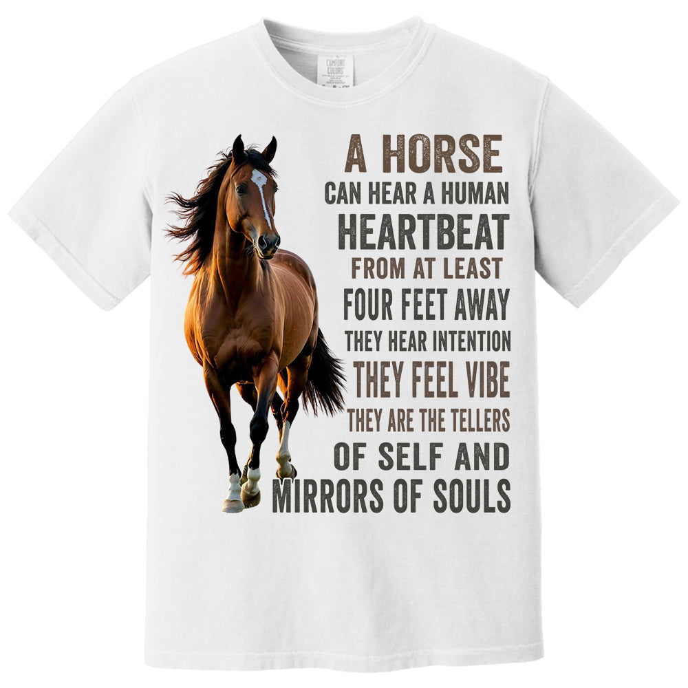 Custom Upload Photo Horse A Horse Can Hear A Human Heartbeat Shirt For Horse Lovers Li29