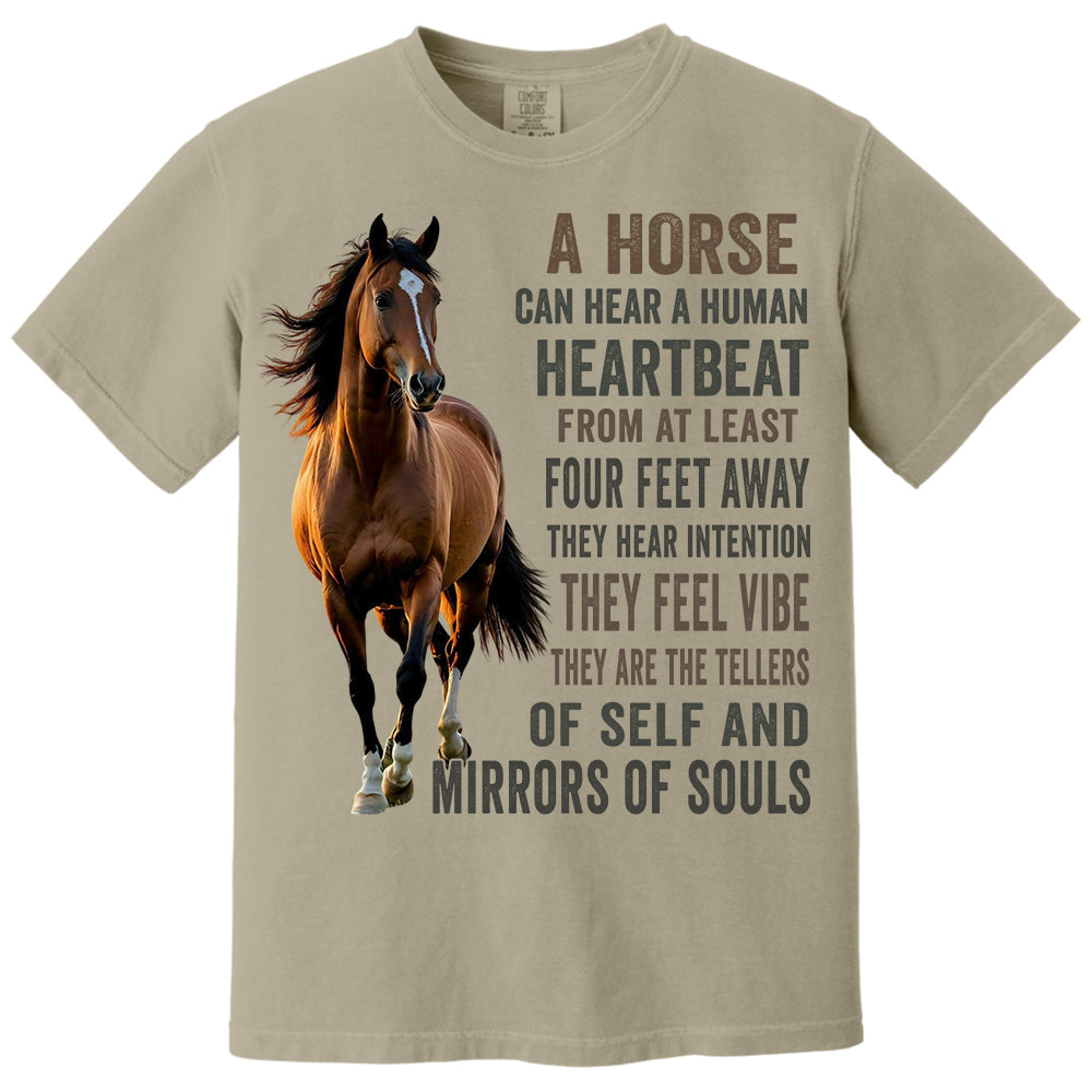 Custom Upload Photo Horse A Horse Can Hear A Human Heartbeat Shirt For Horse Lovers Li29
