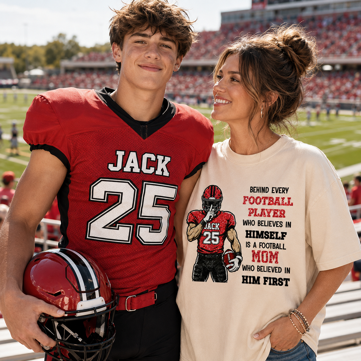 Behind Every Football Player Shirt Gift For Her Him Sports Mom L0411 VH01
