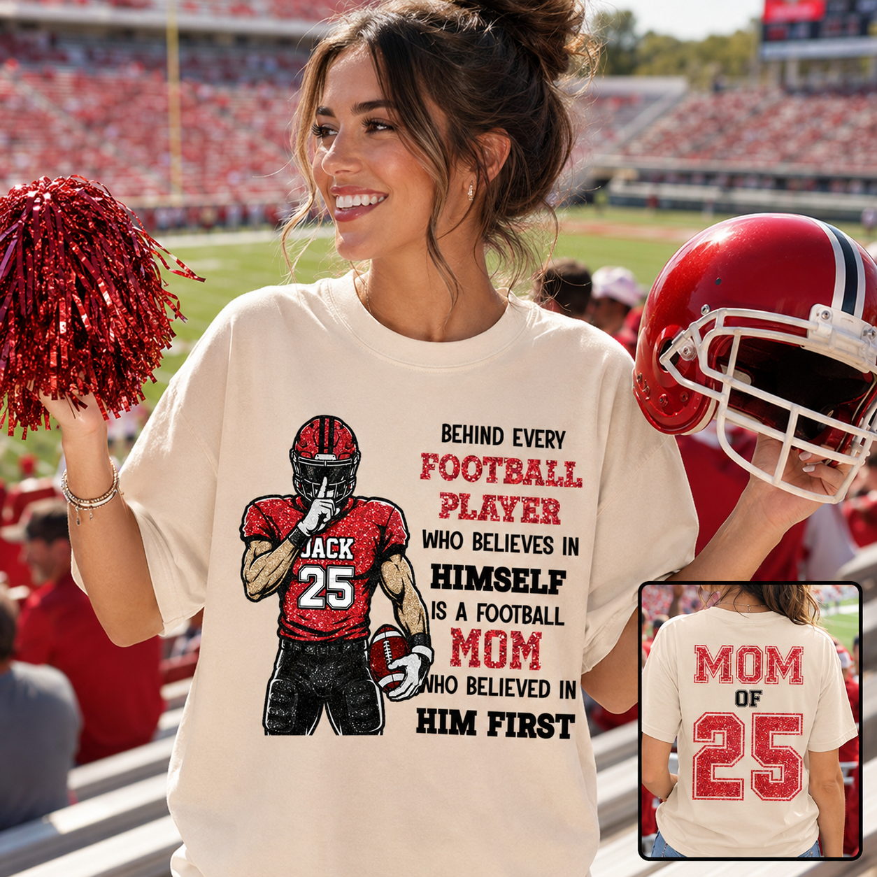 Behind Every Football Player Shirt Gift For Her Him Sports Mom L0411 VH01