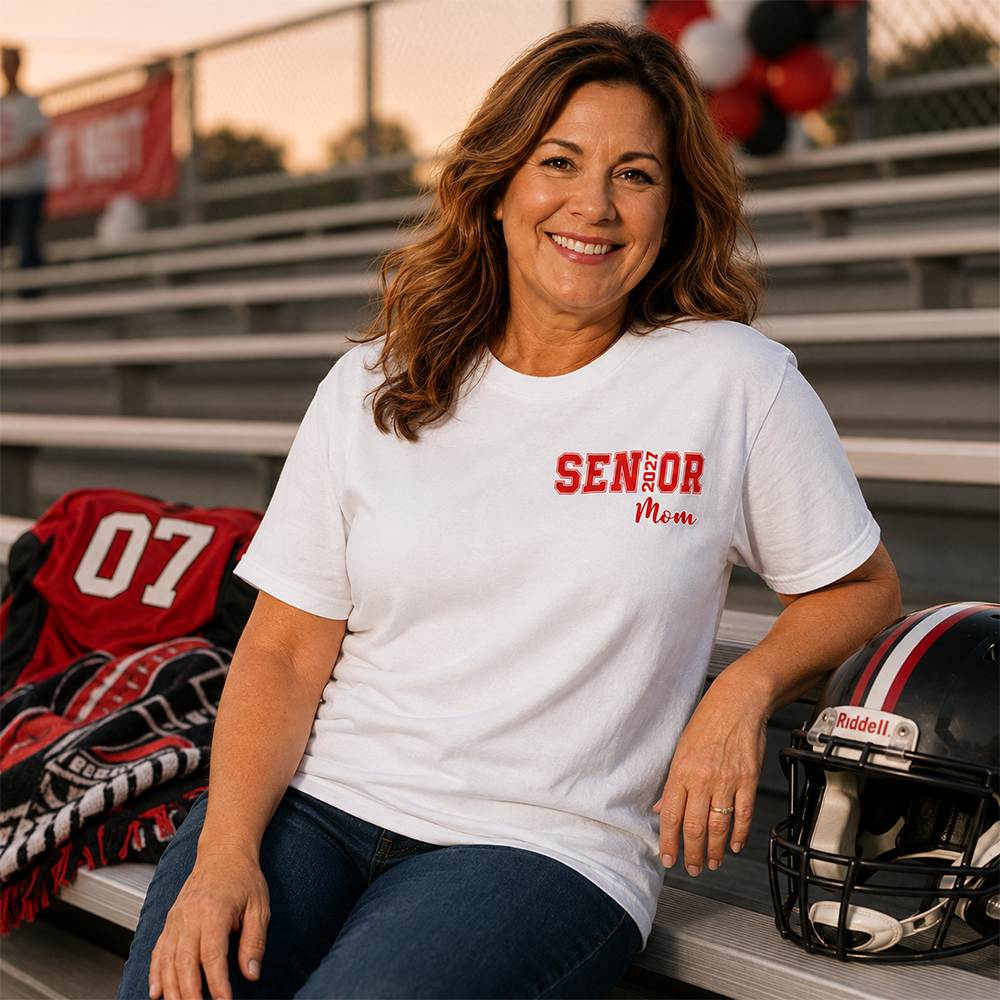 Custom Senior Mom 2027 Football Player Shirt, For Football Lovers L0411 Hv01