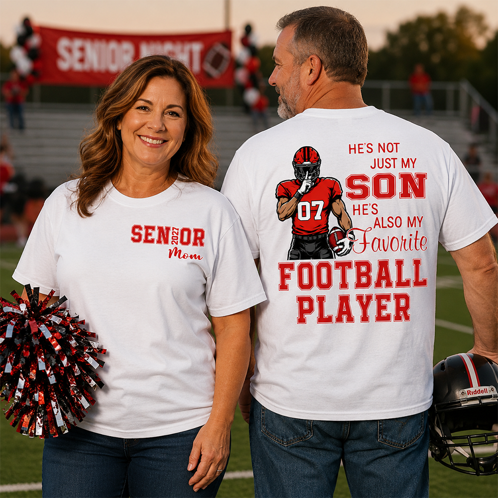 Custom Senior Mom 2027 Football Player Shirt, For Football Lovers L0411 Hv01