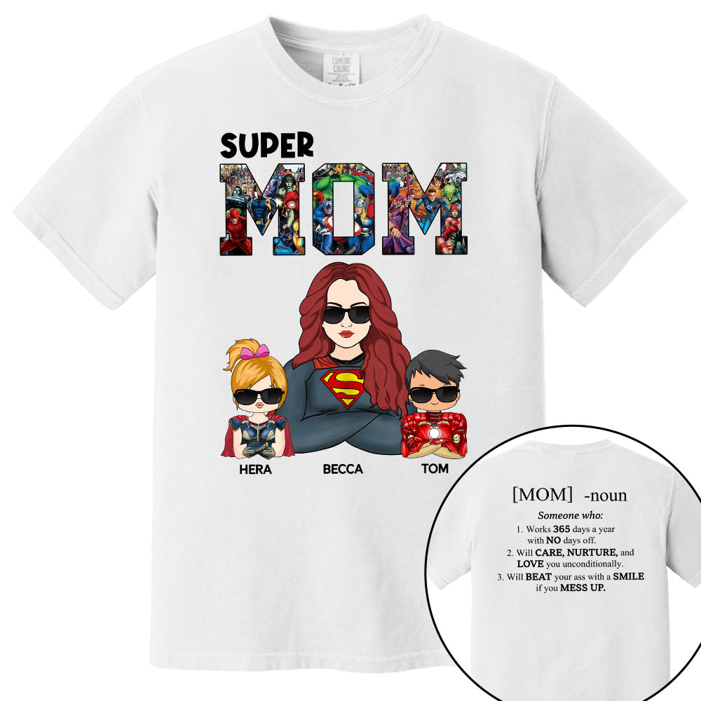 Super Mom Defined - Personalized Shirt For Mom Pt99