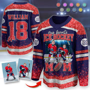 My Favorite Hockey Player Calls Me Mom -  Personalized Ice Hockey Shirt Custom Nickname Mom Grandma Hockey Family NA04 Hv01