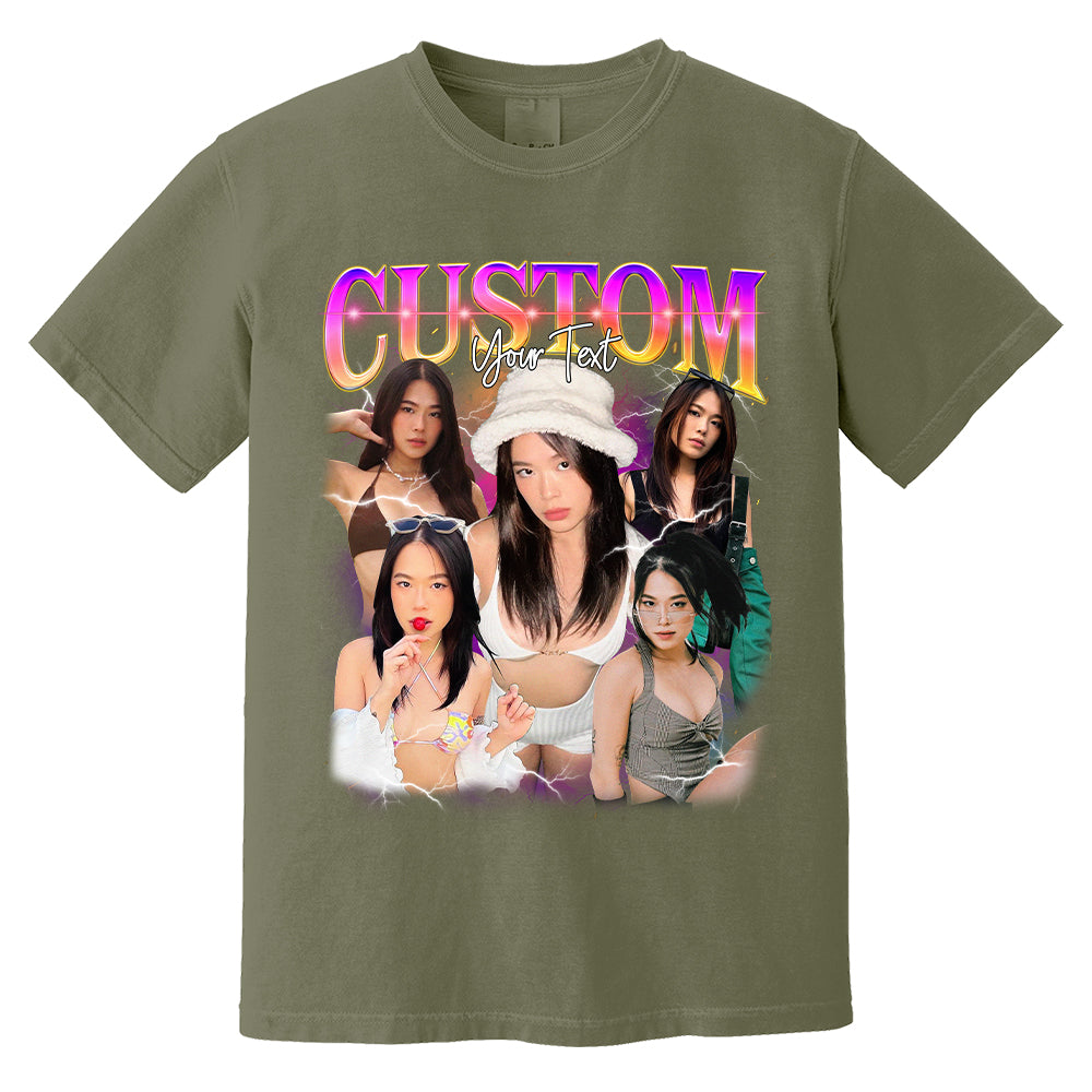 Custom Girl friend T-Shirt, Shirt With Girlfriend Face, Custom Photo Vintage Shirts, Custom Your Own Picture Idea, Graphic Wife Husband Tee